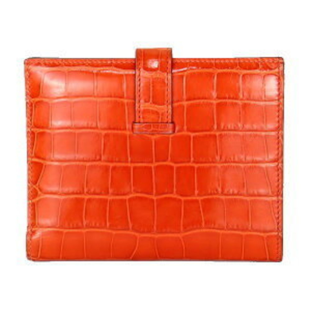 HERMES Bearn Crocodile Alligator Geranium GG C